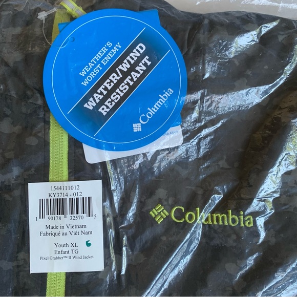 NWT COLUMBIA Youth Pixel Wind Grabber II Black Camo Size XL - Picture 3 of 6